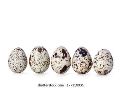 Quail Eggs On White Background