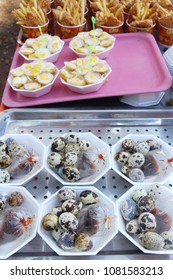 Quail eggs in street food - Shutterstock ID 1081583213