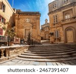 Quaint Chapel of Our Lady of Damascus nestled in historic Birgu with classic Maltese architecture and religious charm. Cultural heritage of Malta