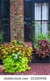 A Quaint Home Exterior In Historic Lambertville NJ.