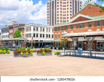 Quaint USA Main Street Square Small City Retail Business Storefronts