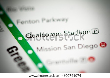 Qualcomm Stadium Station. San Diego Metro map.