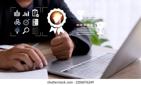 Quality Assurance concept, operating with the quality assurance, guarantee, standards, ISO certification, and standardization notion as proof of top service - Shutterstock ID 2206076249