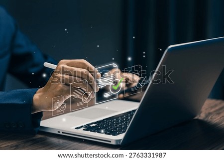 Quality control and approval process with digital checklist, verification system, business standards, workflow validation, project management, efficient task completion