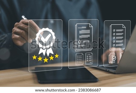 quality control, guarantee process. concept service system best certification check industrial. and certificate standard iso digital technology, service system business, and satisfaction customers.