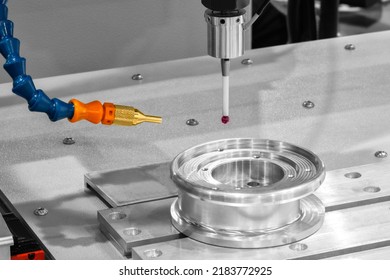 Quality control on milling CNC machine, coordinate measuring machine, Quality control machine - Shutterstock ID 2183772925