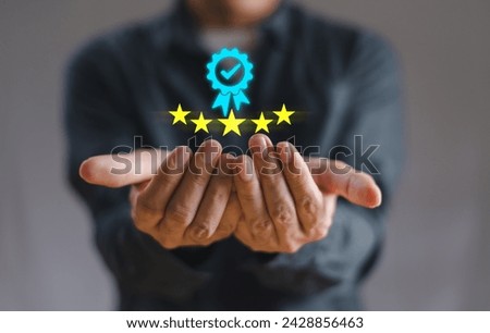 Quality Control QC, certification guarantee concept. Quality system control management service, online validation process. Quality Assurance QA, Compliance regulations and standards satisfaction