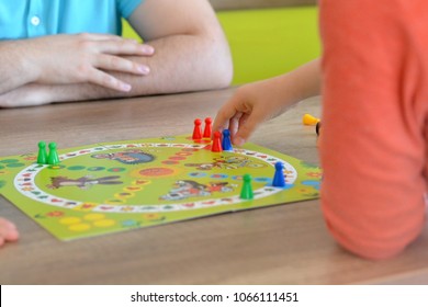 Quality Family Time With Dad, Kids Playing Board Games