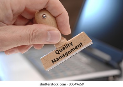 Quality Management Marked On Rubber Stamp