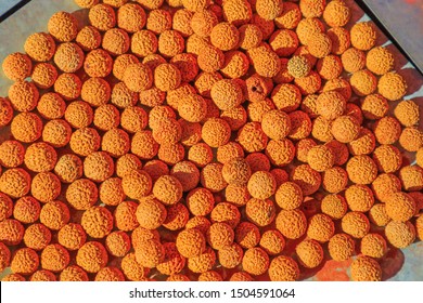 Quandong Seeds Dried. Australia Bush Food Eaten By Australian Aborigines. Santalum Acuminatum Or Quandong Of The Desert Is A Red Fruits In Central Deserts And Southern Areas Of Australia.