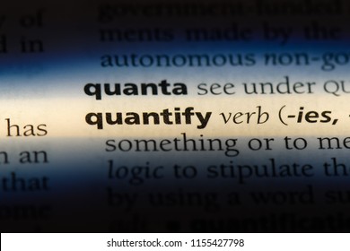 quantify word in a dictionary. quantify concept. - Shutterstock ID 1155427798