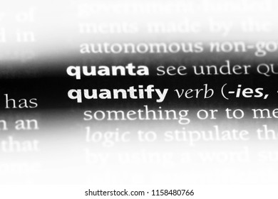 quantify word in a dictionary. quantify concept. - Shutterstock ID 1158480766