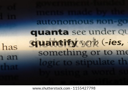 quantify word in a dictionary. quantify concept.