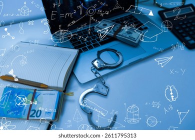 Quantitative analyst is drawing different math formulas on the glass screen. - Powered by Shutterstock - Get 15% off with code: PIKWIZARD15