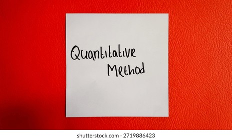 Quantitative method writing on a red background