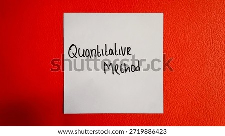 Quantitative method writing on a red background