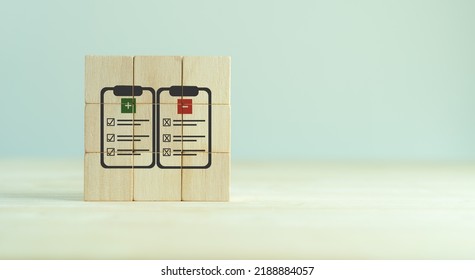 Quantitative Pros And Cons Analysis Concept. Concept For Advantages Disadvantages In Business Planning, Evaluation And Decision Making. Quantifying Options Helps To Weigh Up Your Decision. 