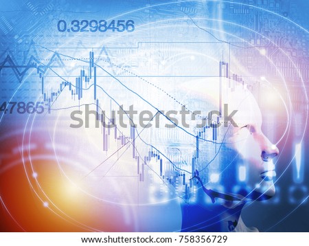 Quantitative stock and forex trading concept with artificial intelligence and machine learning