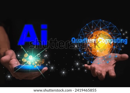 quantum computer Development, artificial intelligence, big data, binary, brainstorming faster systems, computers CPU data databases Processed from AI technology From smartphone applications
