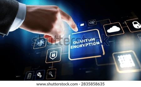 Quantum encryption technology for data security and information protection with digital interface elements