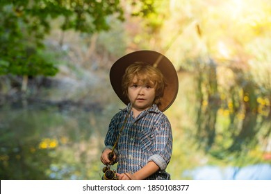 Quarantine. Fishing Alone. Sad Boy Catches A Fish