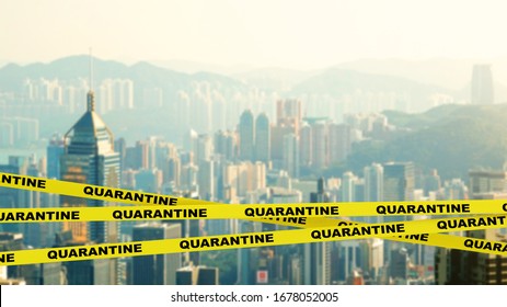 Quarantine Line Restricted Area in Hong Kong. Danger Zone Concept - Shutterstock ID 1678052005