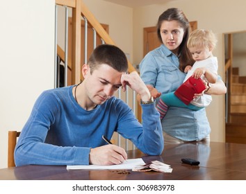 Quarrel In The Family Over Money At Home