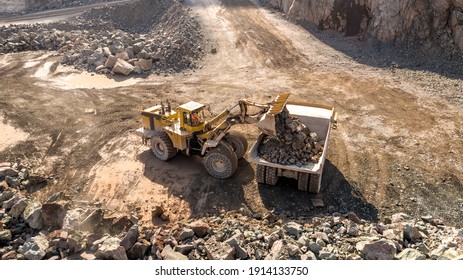 Quarry Machinery Moving Ore for Processing in a Blast Mine