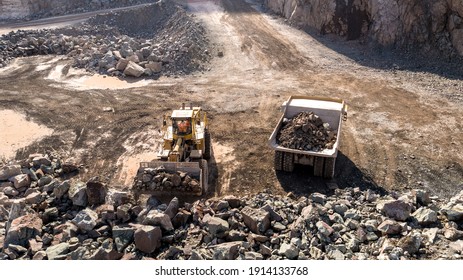 Quarry Machinery Moving Ore For Processing In A Blast Mine