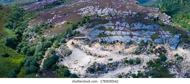 Quarry View From A Drone In San Martin De Porres Village Of Merindad De Valdeporres In The Merindades Region Of Burgos Province In Castilla Y León Of Spain, Europe