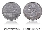 Quarter dollar coin. Kentucky. 2001 year