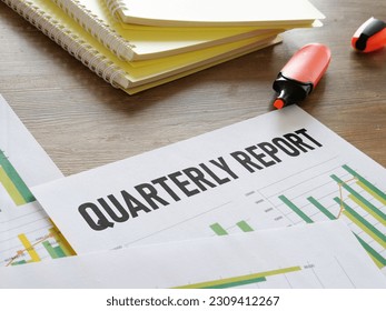 Quarterly report is shown using a text