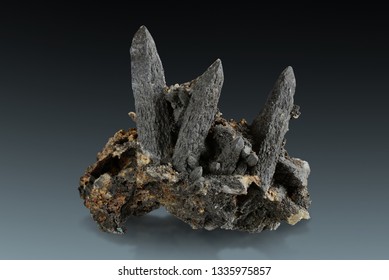 Quartz Specimen Coated With Manganese Oxide From Pukanec, Central Slovakia. 