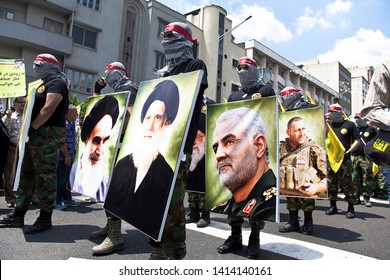 Quds Day Rally, Parade Of Military Forces, Along With Photographs Of Qasem Soleimani, Iran Tehran, May 31, 2019.