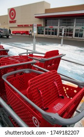 Quebec, Canada - 01/23/2015: Closure Of The Target Store At Place Fleur De Lys In Quebec