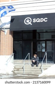 Quebec, Canada - 03-10-2022: Facade of an SQDC, Quebec Cannabis Society