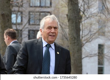 
Quebec, Canada - 06/05/2015: Unveiling Of The Bust Of Camille Laurin With The Presence Of Bernard Landry, Premier Of Quebec From 2001 To 2003 At The Quebec National Assembly In Quebec