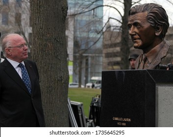 
Quebec, Canada - 06/05/2015: Unveiling Of The Bust Of Camille Laurin With The Presence Of Bernard Landry, Premier Of Quebec From 2001 To 2003 At The Quebec National Assembly In Quebec