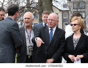 
Quebec, Canada - 06/05/2015: Unveiling Of The Bust Of Camille Laurin With The Presence Of Bernard Landry, Premier Of Quebec From 2001 To 2003 At The Quebec National Assembly In Quebec