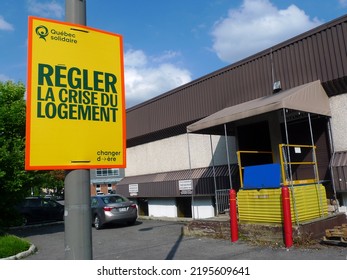 Quebec, Canada - 08-29-2022: Quebec Solidaire Political Party Election Sign