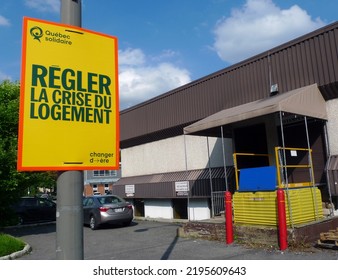 Quebec, Canada - 08-29-2022: Quebec Solidaire Political Party Election Sign