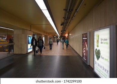 Quebec, Canada, 10 23 2017 : View Of Montreal Underground City In Montreal Downtown