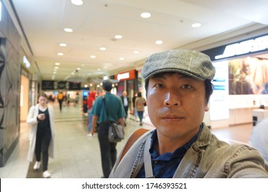 Quebec, Canada, 10 23 2017 : A Man Standing At Montreal Underground City In Centre Eaton De Montreal Area