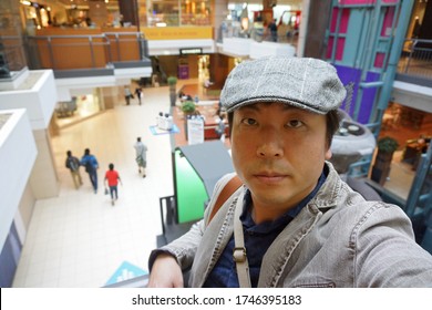 Quebec, Canada, 10 23 2017 : A Man Standing At Montreal Underground City In Place Montreal Trust Area