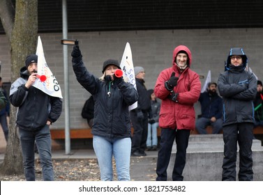 Quebec, Canada - 12/11/2015: Teachers Strike At Cegep Limoilou