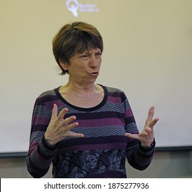 Quebec, Canada - 29-04-2015: Françoise David, Activist And Feminist Politician And Quebec Anti-globalist From Quebec Solidaire