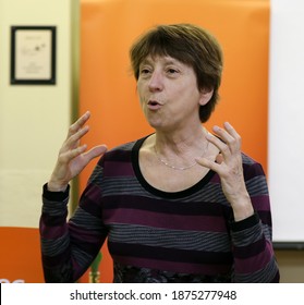 Quebec, Canada - 29-04-2015: Françoise David, Activist And Feminist Politician And Quebec Anti-globalist From Quebec Solidaire