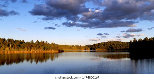 Quebec, Canada, Labrador Landscapes, Lake And Sky