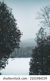 Quebec, Canada Winter Lake Scene