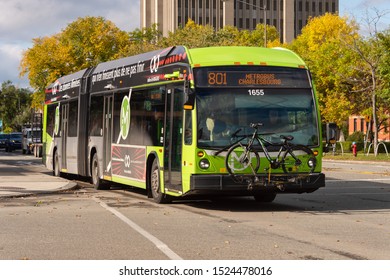 Quebec City, Canada - 4 October 2019: A RTC Bus On Rene Levesque Bld.